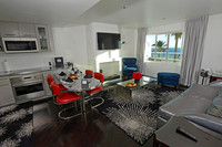 kitchen and living room