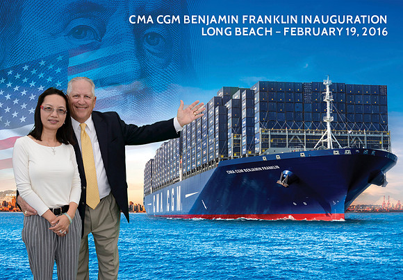 161 CMA CGM Benjamin Franklin Inauguration
