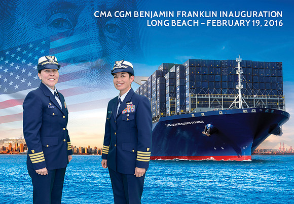 114 CMA CGM Benjamin Franklin Inauguration
