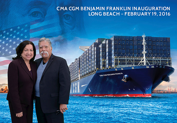 001 CMA CGM Benjamin Franklin Inauguration