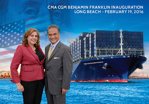108 CMA CGM Benjamin Franklin Inauguration