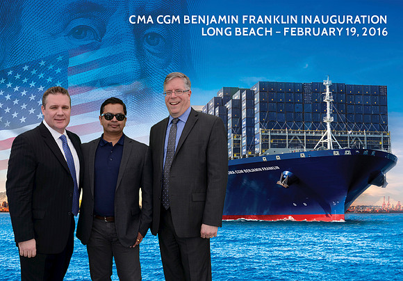 166 CMA CGM Benjamin Franklin Inauguration