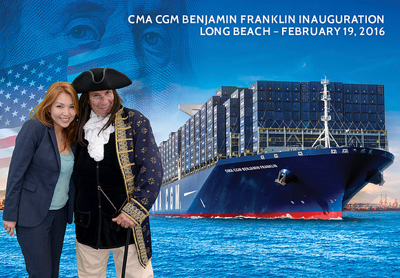 103 CMA CGM Benjamin Franklin Inauguration