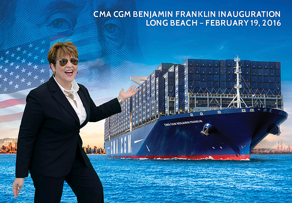 124 CMA CGM Benjamin Franklin Inauguration